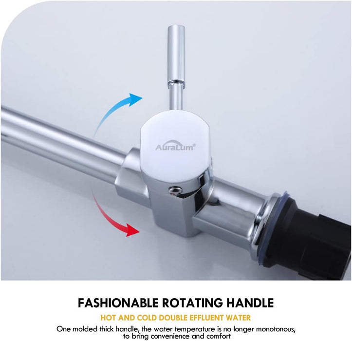 360° drehbar Wasserhahn Küche Einhebelmischer Spültisch Armatur Hochdruck Küchenarmatur Spültischarmatur Spülbecken Mischbatterie