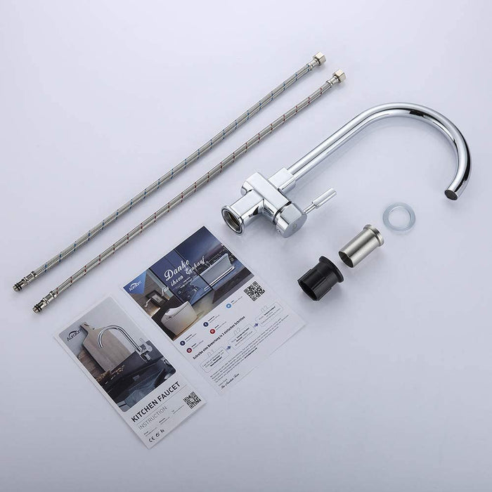 360° drehbar Wasserhahn Küche Einhebelmischer Spültisch Armatur Hochdruck Küchenarmatur Spültischarmatur Spülbecken Mischbatterie