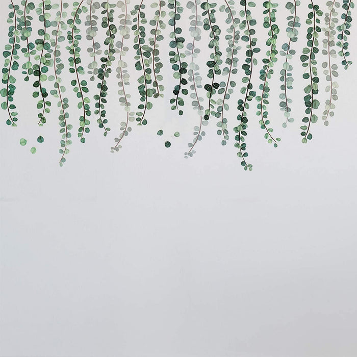 3 Blätter Grüne Pflanzen Eukalyptus Rebe Blätter Wandtattoo Abnehmbare Aquarell Wandkunst Dekor Schälen and Stock Wandaufkleber Kunst Wandgemälde Dekoration für Kindergarten Wohnzimmer