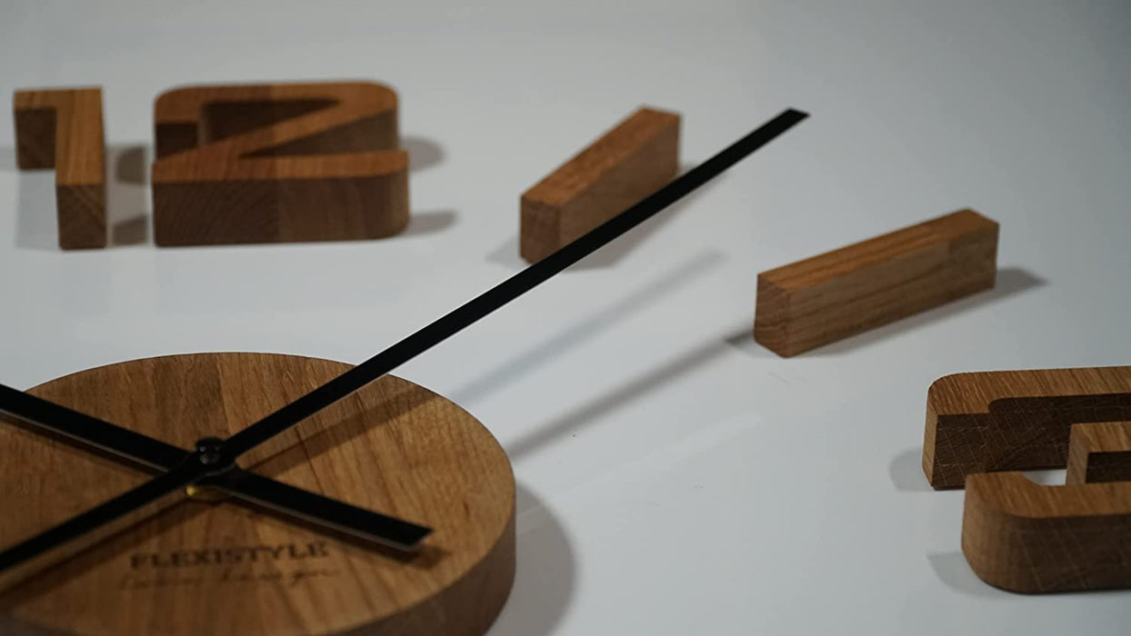 3D Wanduhren DIY Holz Eiche große Wanduhr 50-75CM 3D Wanduhr Modern Design EKO Wanduhren Wandtattoo Dekoration Uhren für Büro Wohnzimmer