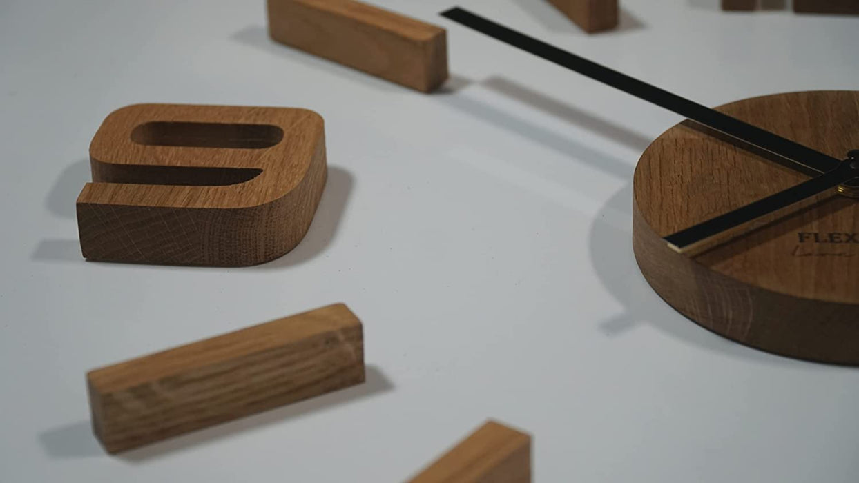 3D Wanduhren DIY Holz Eiche große Wanduhr 50-75CM 3D Wanduhr Modern Design EKO Wanduhren Wandtattoo Dekoration Uhren für Büro Wohnzimmer