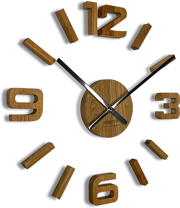 3D Wanduhren DIY Holz Eiche große Wanduhr 50-75CM 3D Wanduhr Modern Design EKO Wanduhren Wandtattoo Dekoration Uhren für Büro Wohnzimmer