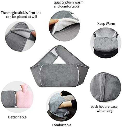 Wärmflasche Gummi Wärmbeutel Wärmbeutel Gummi Wärmbeutel mit weichem Plüsch Hand Taillenwärmer Abdeckung, Wärmbeutel für Hals und Schulter, Rücken, Beine, Taille warm