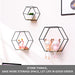 3er-Set Hexagon Wandregal Hängeregal, Metall und Holz Schweberegal Wandaufbewahrung Organizer für Küchenregal, Badezimmer, Schlafzimmer