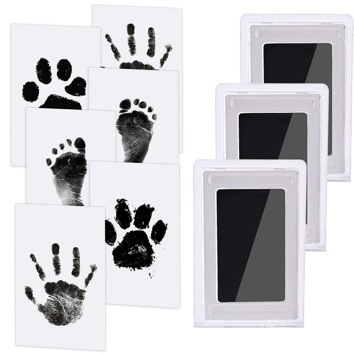 3 pcs Baby Abdruck set Nabance Baby Handabdruck und Fußabdruck Clean Touch Stempelkissen Baby Handprint Babyhaut kommt nicht mit Farbe in Berührung