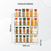4-Etagen Gewürzregal Chrom - Gewürzregal hängend - Wand Spice Rack für 4 x 8 Gewürze - Hängender Gewürzständer - Gewürzregal für Küchenschrank