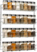 4-Etagen Gewürzregal Chrom - Gewürzregal hängend - Wand Spice Rack für 4 x 8 Gewürze - Hängender Gewürzständer - Gewürzregal für Küchenschrank