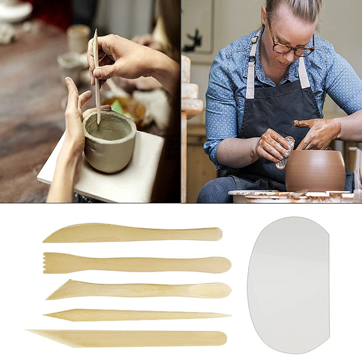 46Pcs Töpferwerkzeug Set Modellierwerkzeug Polymer Clay Werkzeug Sculpting Modellierwerkzeug Polymer-Tonwerkzeuge mit Aufbewahrungstasche für Modellbau, Schmuckherstellung, Töpfer