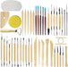 46Pcs Töpferwerkzeug Set Modellierwerkzeug Polymer Clay Werkzeug Sculpting Modellierwerkzeug Polymer-Tonwerkzeuge mit Aufbewahrungstasche für Modellbau, Schmuckherstellung, Töpfer