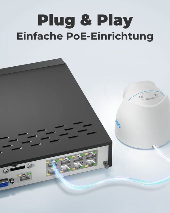 4K Überwachungskamera Aussen Set, 4X 8MP PoE IP Kamera Überwachung mit Smarter Personenerkennung und Fahrzeugerkennung, 8CH 2TB HDD NVR 