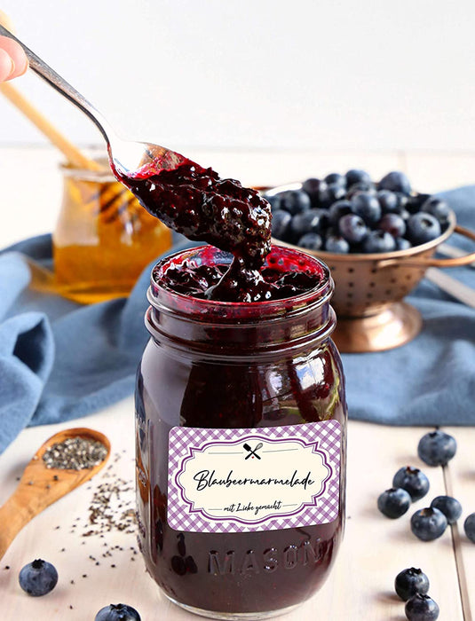 500 Etiketten Selbstklebend, 50X30mm Aufkleber zum Beschriften-Mit Liebe Gemacht-Klebeetiketten, Aufkleber Labels für Gläser, Gewürzgläser, Marmeladen