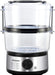 5 L Multifunktionaler Dampfgarer, Kompaktspeicher, 60-Minuten-Timer, Leistung 400-500 W, - Silber und Schwarz