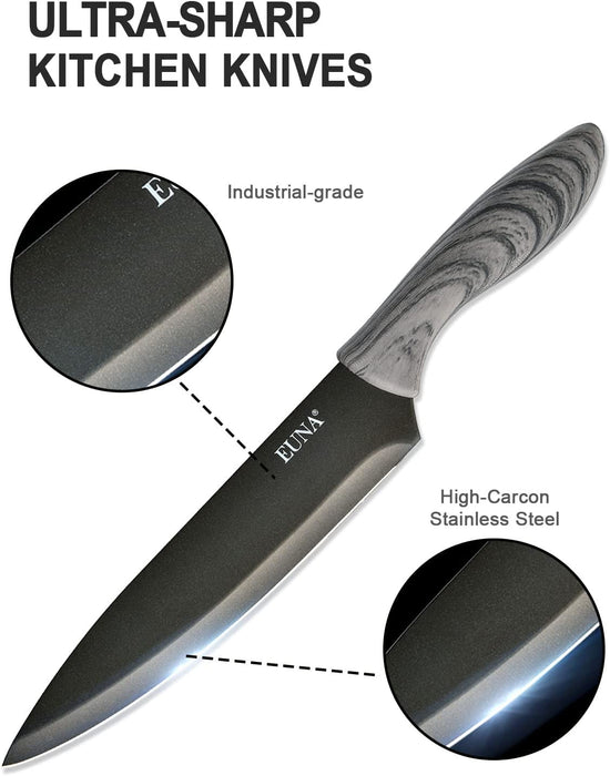 5 PCS Küchenmessersets Professionelle scharfe Kochmessersets mit Bezug und Geschenkbox Langlebiges Kochset Set aus Küchenmessern