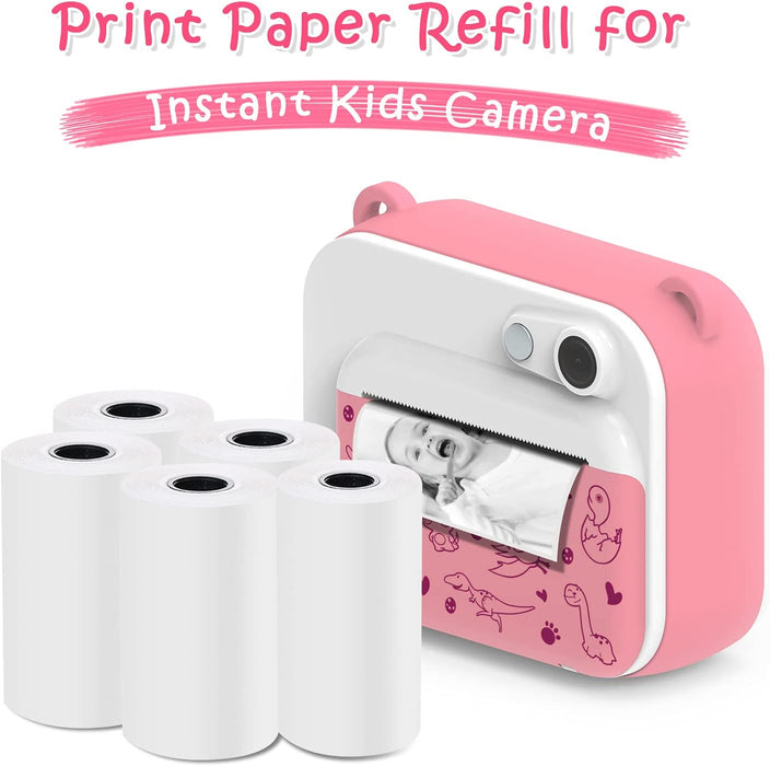 5 Rollen Druckpapier für Kinderkamera, Sofortdruck Thermopapier, Nachfüllpapier für Kinderkamera (Länge: 23,95 Fuß & Breite: 2,28 Zoll)…