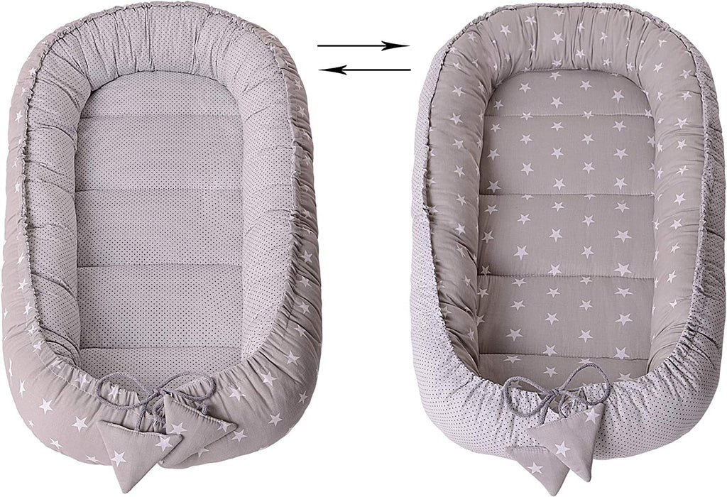 5 teilig Babynestchen Set Babynest 90x50 herausnehmbarer Einsatz Bett Kuschelnest Krabbeldecke Medi Partners für Babys Neugeborene 100% Baumwolle 