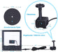 6.5W Solar Springbrunnen Eingebaute1500 mAh Batterie Upgraded Solar Teichpumpe Wasserpumpe Solar Schwimmender Fontäne Pumpe mit 6 Fontänenstile 