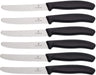 6 Stück Tafelmesser Brotzeitmesser Swiss Classic (Schwarz, One Size)