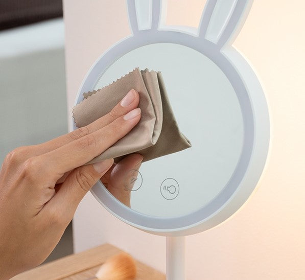 Kosmetikspiegel mit LED Beleuchtung - inkl. Magnetischer Mini-Spiegel mit 7-facher Vergrößerung- Wiederaufladbar - 2 LED (Warmweiß, Kaltweiß) - Spiegel mit Beleuchtung