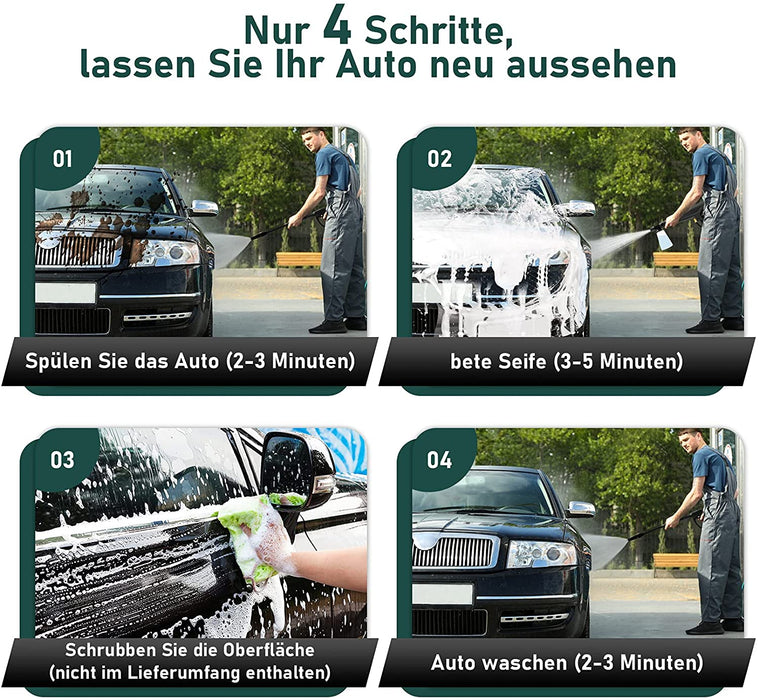 150 Bar Hochdruckreiniger, 1800W Elektrischer Hochdruckreiniger mit 3 in 1 Nozzle, 5 m Hochdruckschlauch, Fördermenge: 590 l/h