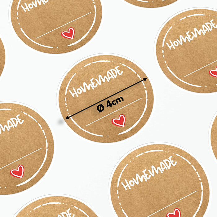 72 x Etiketten Marmelade (4cm klein) - Homemade Aufkleber - Selbstklebend, ablösbare Sticker - Klebeetiketten zum Beschriften für Selbstgemachtes 