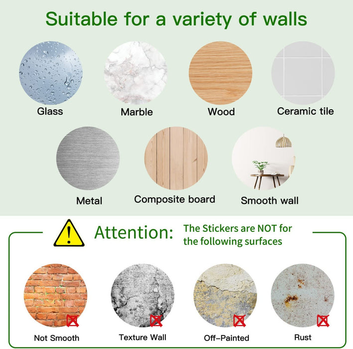 7 Stück Wandtattoo Pflanzen, Grün Topfpflanze Wandsticker für Schlafzimmer Wohnzimmer Kinderzimmer, Selbstklebend Wandbilder Kunst DIY Wanddekoration