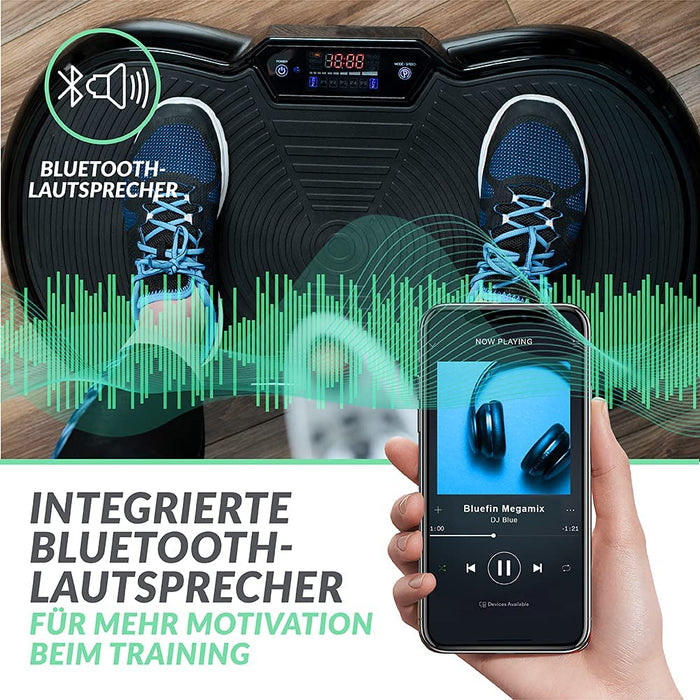 Fitness Ultra Slim Power Vibrationsplatte | Fett verlieren und Fitnesstraining von Zuause | 5 Trainingsprogramme + 180 Stufen | Bluetooth Lautsprecher