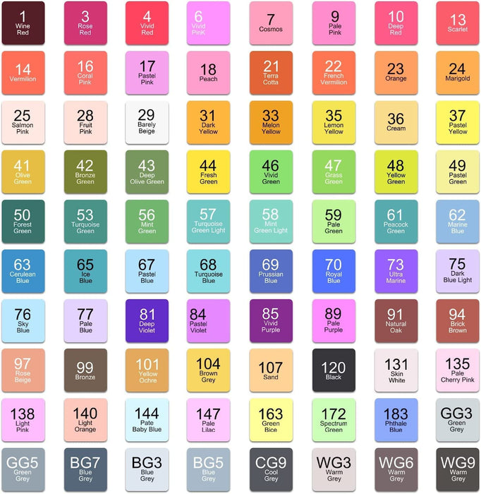 80 Farbige Marker Set, Graffiti Pens, Marker Stift Set Doppelspitze Textmarker, für Studenten Manga Kunstler Sketch Marker Stifte Set