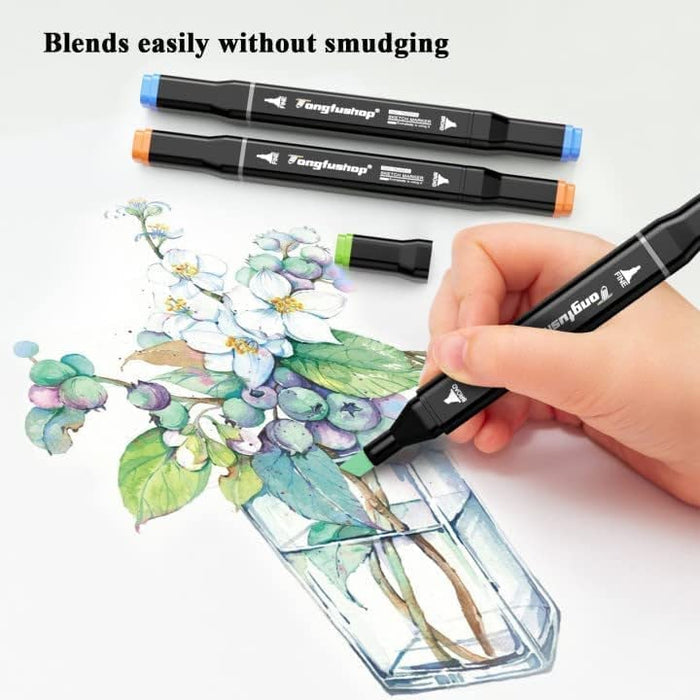 80 Farbige Marker Set, Graffiti Pens, Marker Stift Set Doppelspitze Textmarker, für Studenten Manga Kunstler Sketch Marker Stifte Set