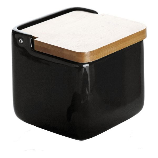 Salzstreuer mit Deckel Schwarz aus Keramik (11 x 11 x 11 cm)
