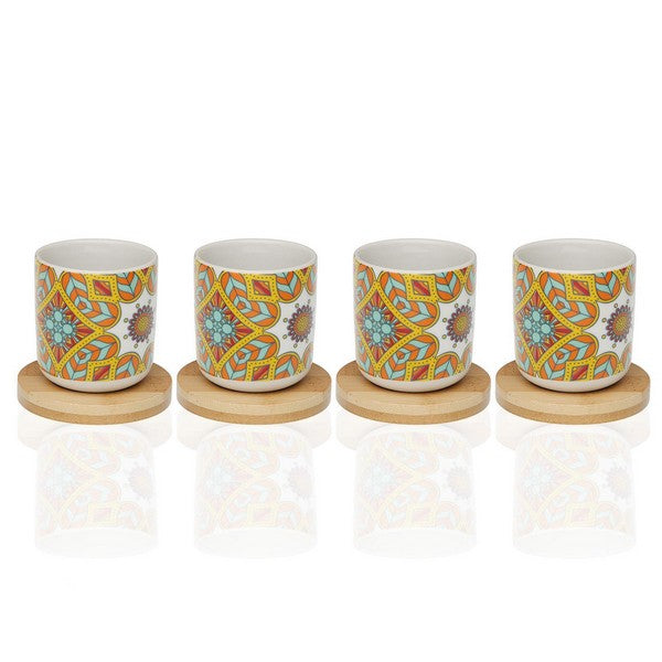 Satz von Kaffeetassen Aubrey Bambus Porzellan (4 pcs)