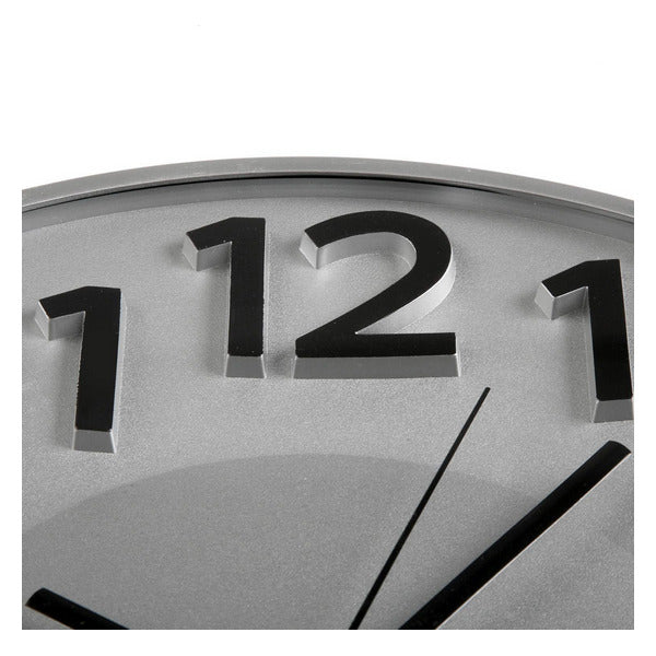 Wanduhr Kunststoff (4,3 x 30 x 30 cm) Silber