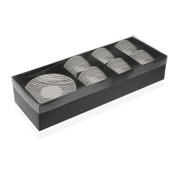 Set aus 6 Teetassen mit Teller Black Line