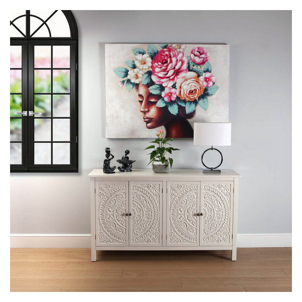 Tischlampe Leinen Metall (35 x 46,5 x 35 cm)