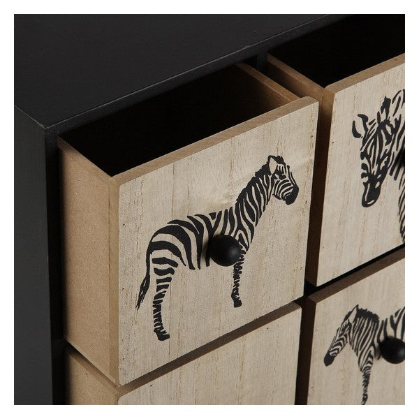 Box-Schmuckkästchen Holz Zebra 4 Schubladen