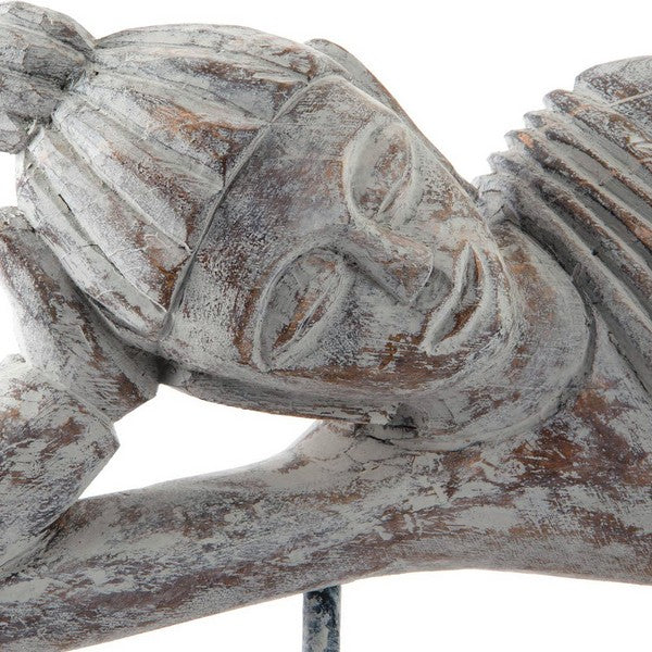 Deko-Figur Dekodonia Holz Buddha (78 x 9 x 28 cm)