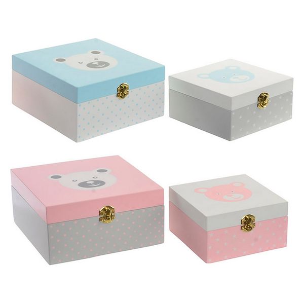 Dekorative Box Dekodonia Holz MDF Bär (2 pcs)