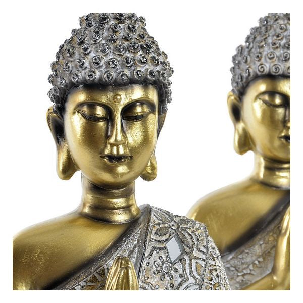 Deko-Figur Dekodonia Harz Buddha (21 x 11 x 28 cm) (2 pcs)