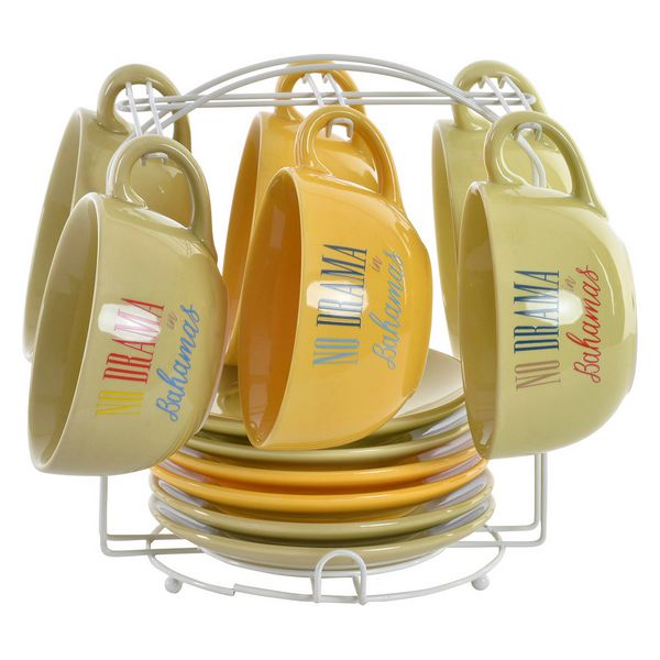 Satz von Kaffeetassen Dekodonia Bahamas Steingut (180 ml) (12 pcs)