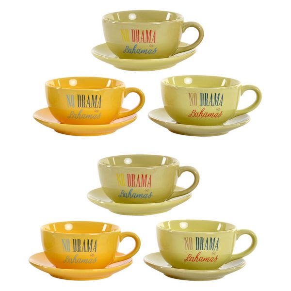 Satz von Kaffeetassen Dekodonia Bahamas Steingut (180 ml) (12 pcs)