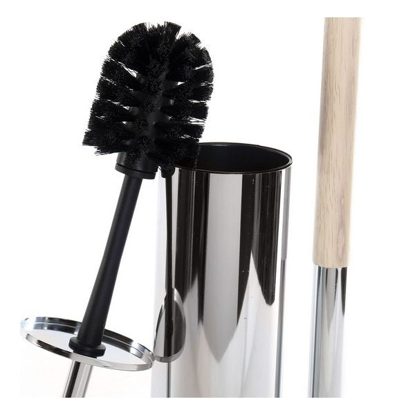 Toilettenpapierhalter mit Bürstenhalterung Dekodonia Holz Metall (22 x 22 x 78 cm)