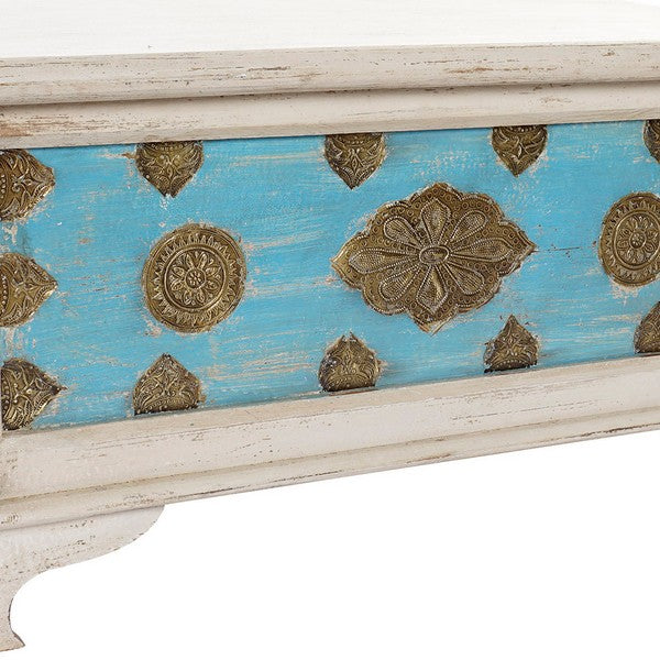 Truhe Dekodonia Messing Mango-Holz (90 x 40 x 45 cm)