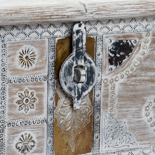 Truhe Dekodonia Indianer Mango-Holz Messing (146 x 40 x 45 cm)