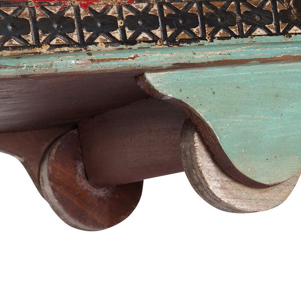 Truhe Dekodonia Blau Mango-Holz Messing (116 x 40 x 45 cm)