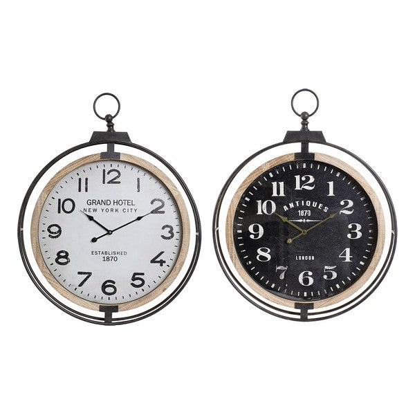 Wanduhr Dekodonia Metall Kristall Holz MDF (2 pcs)