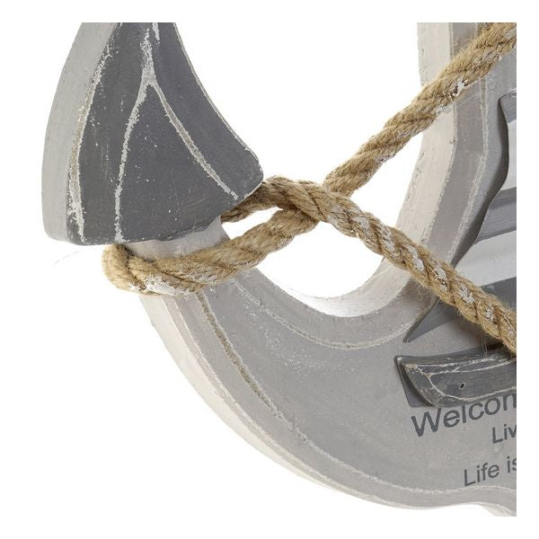 Wanddekoration Dekodonia Holz Schnur Anker