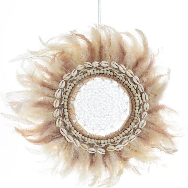 Dekoration zum Aufhängen Dekodonia Feder Muscheln (40 x 2 x 40 cm)