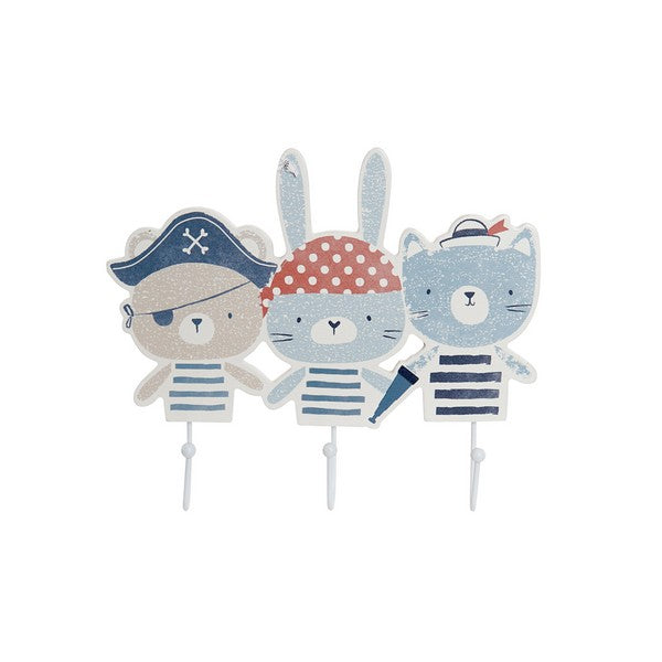 Wandgarderobe Dekodonia tiere Piraten Holz Metall (23 x 4 x 20 cm)