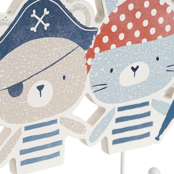 Wandgarderobe Dekodonia tiere Piraten Holz Metall (23 x 4 x 20 cm)