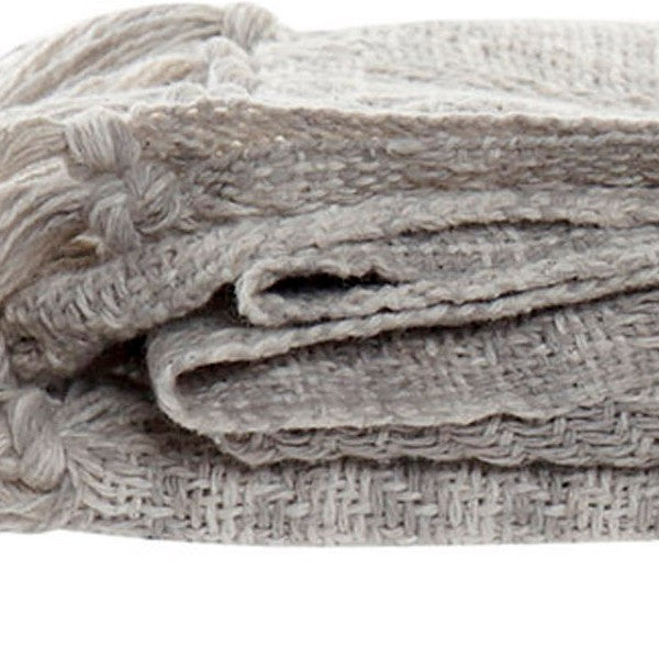 Decke Dekodonia Beige Randbereich Baumwolle (130 x 170 cm)