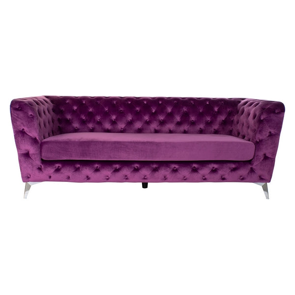 Sofa Dekodonia Capitone Samt Polyester Chic (213 x 87 x 79 cm)